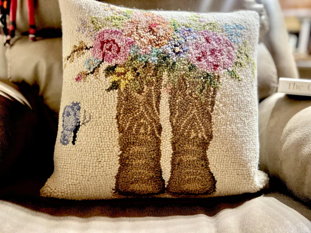 Floral Boots Hook Pillow