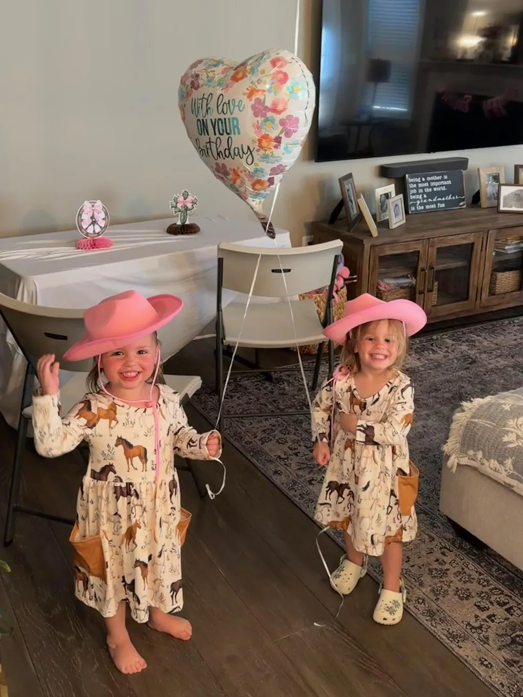 Elegant Horses Girl's Long Sleeve Dress