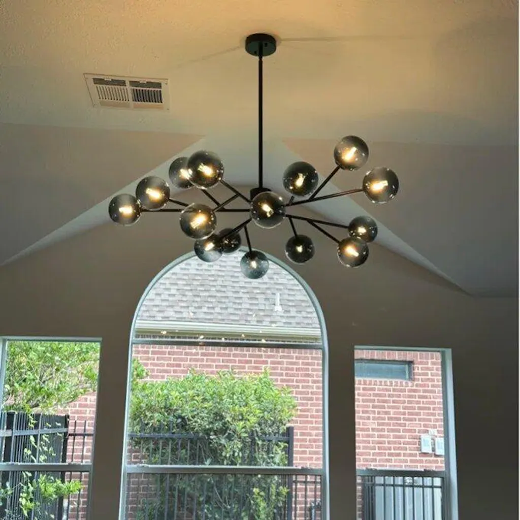 Veylin 15-Light Sputnik Modern Linear Glass Bubble Chandelier(41")