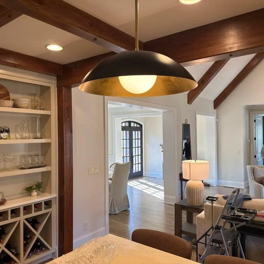 Trelis 1-Light Single Bowl Mid-Century Modern Pendant (17"-24")