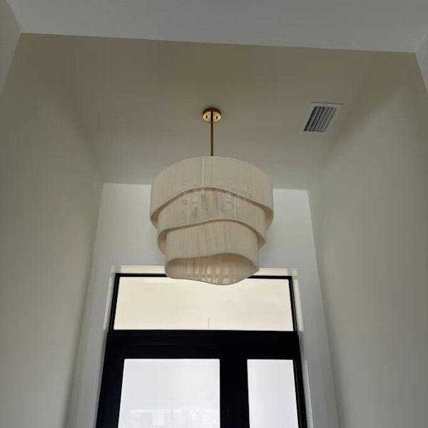 Brilune 6-Light Rattan Tiered Contemporary Glam Chandelier (28")
