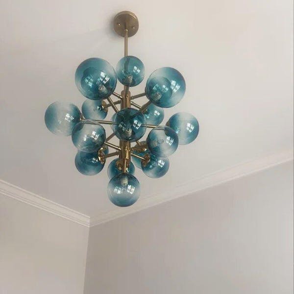 Lumiere 19-Light Dimmable Tiered Glass Globes Coastal Chandelier (21")