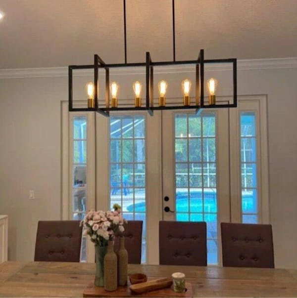 Zenvia 6-Light Dimmable Aluminum Kitchen Island Industrial Chandelier (43")