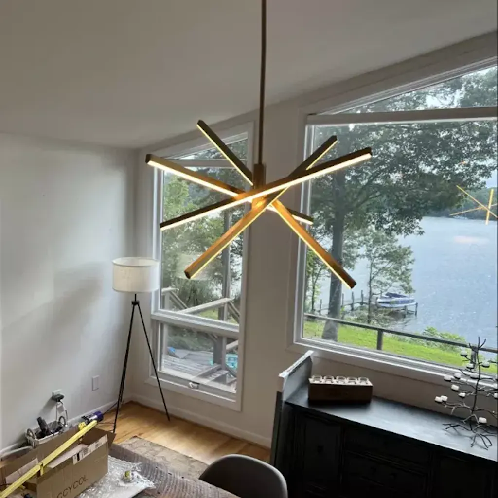 Nortivy 4-Light Dimmable LED Modern Contemporary Chandelier (26")