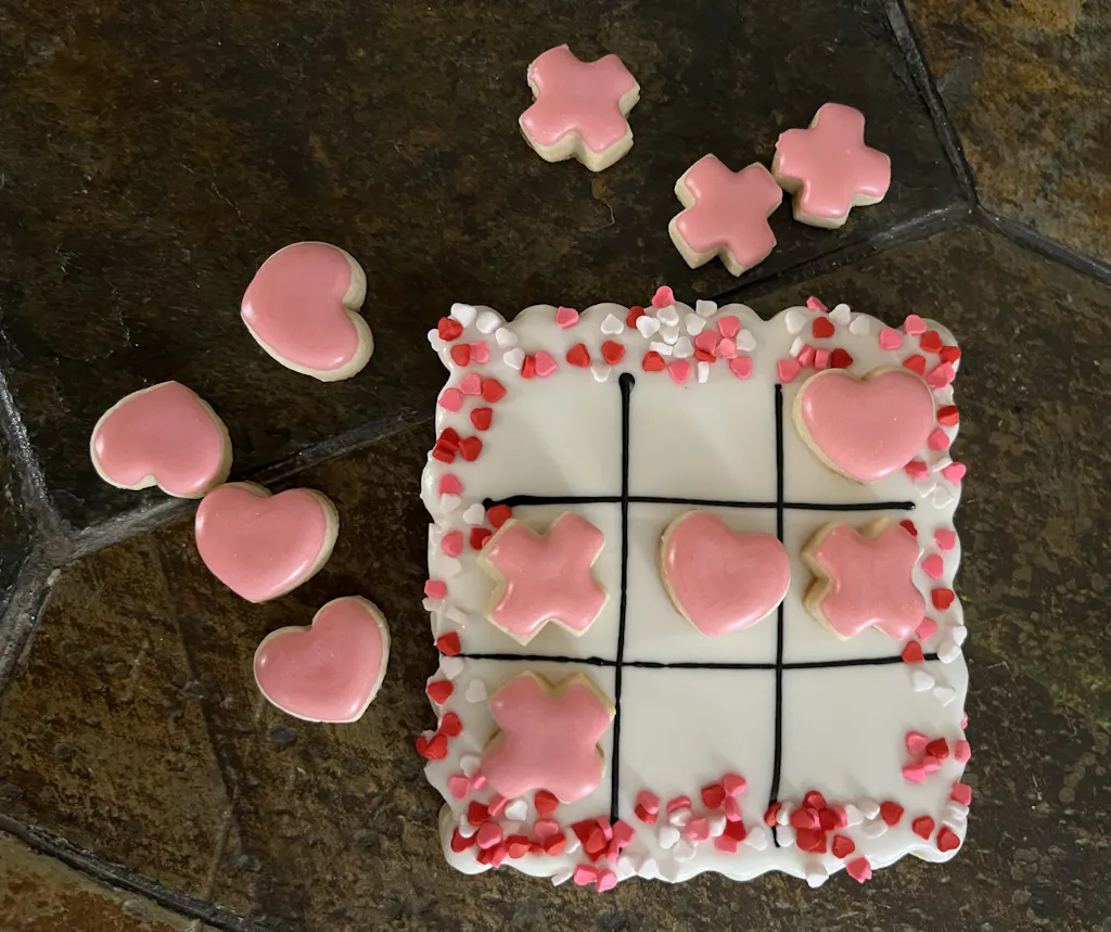 Tiny X and Heart Tic Tac Toe Multi-Cutter and Dough Popper