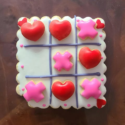 Tiny X and Heart Tic Tac Toe Multi-Cutter and Dough Popper