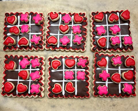 Tiny X and Heart Tic Tac Toe Multi-Cutter and Dough Popper