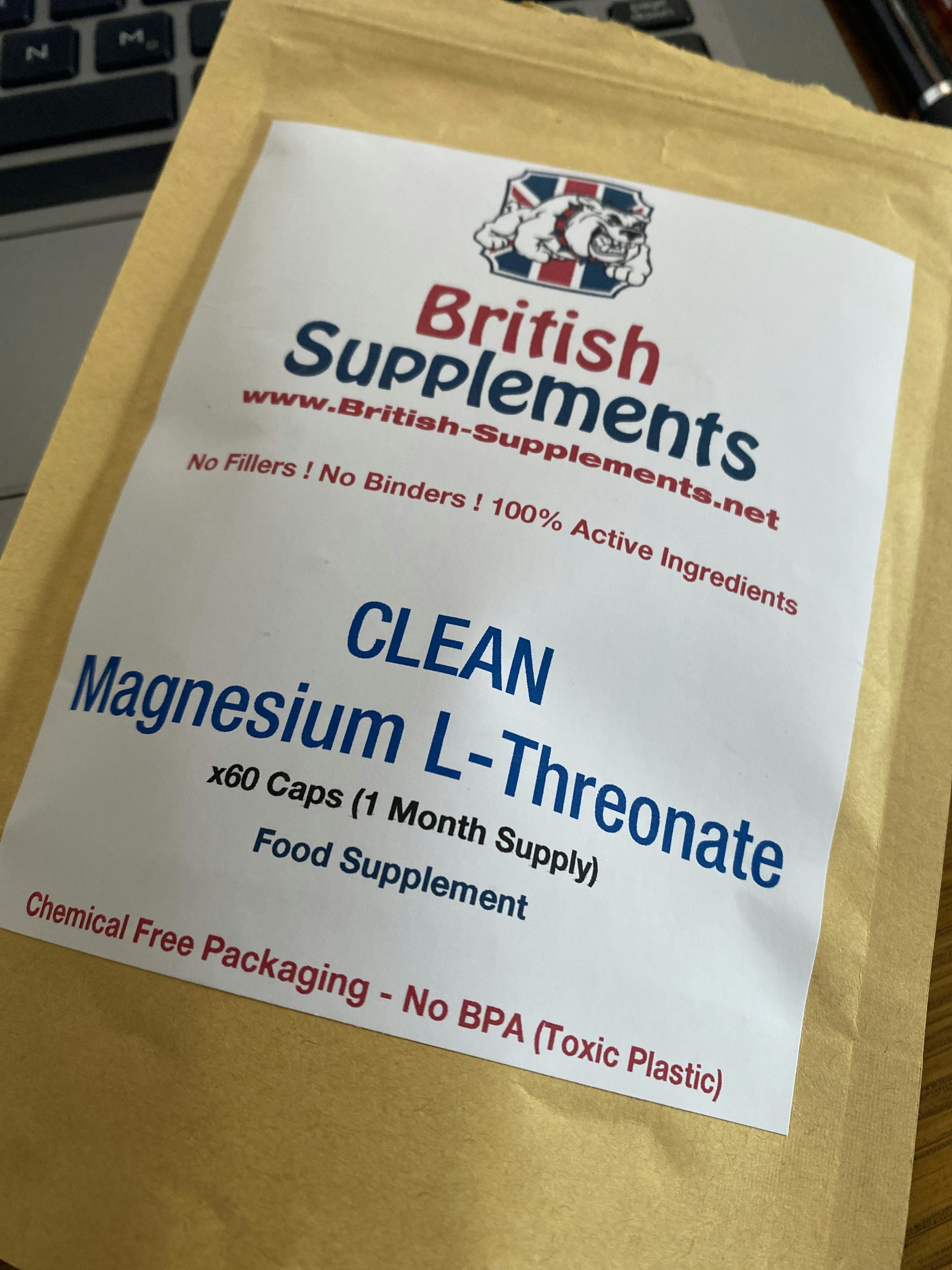 Clean Genuine Magnesium LThreonate + Uptake Blend British Supplements