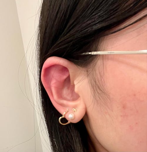 14k Heart Hoop Earrings