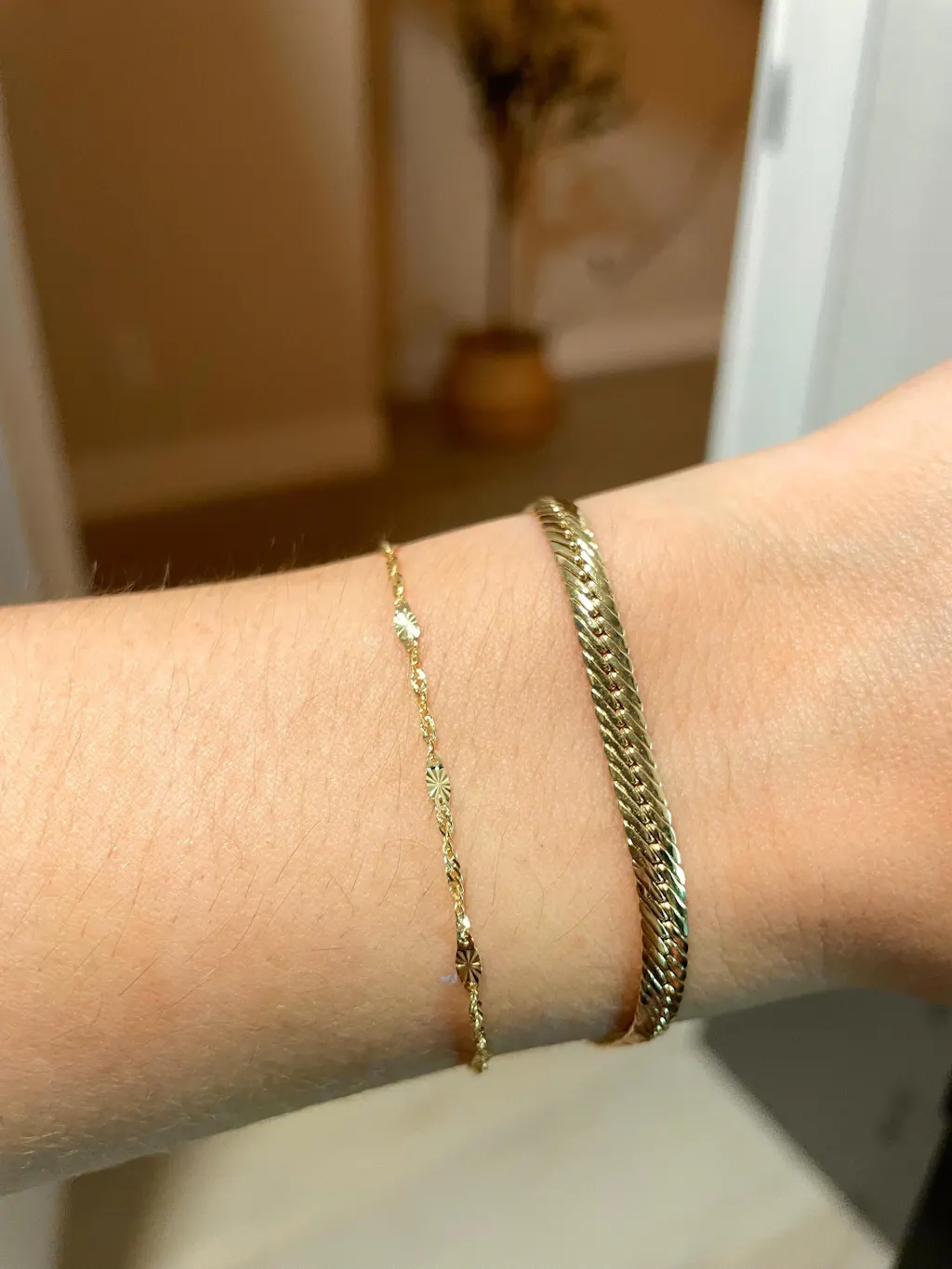 14k Fully Diamond Cut Mirror Chain