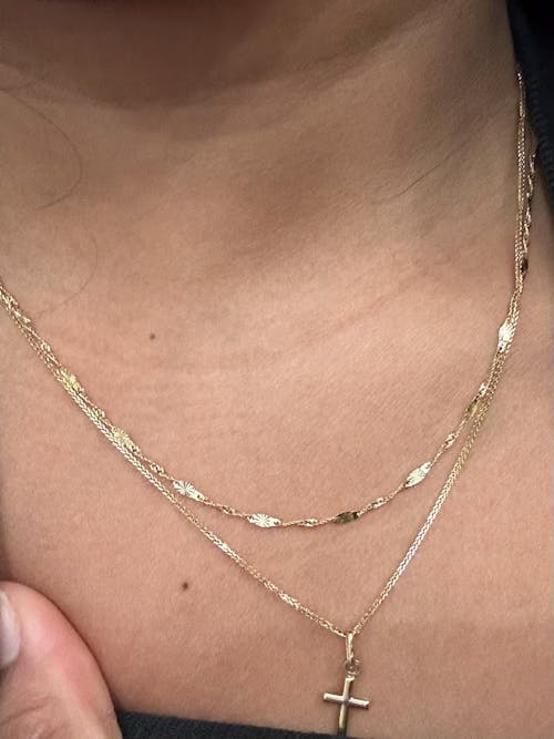 14k Fully Diamond Cut Mirror Chain