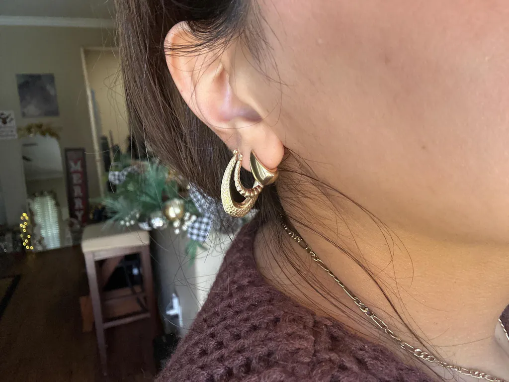 14k Mini Croissant Hoop Earrings
