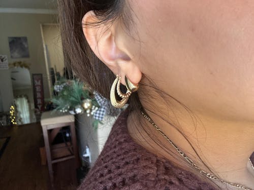 14k Mini Croissant Hoop Earrings
