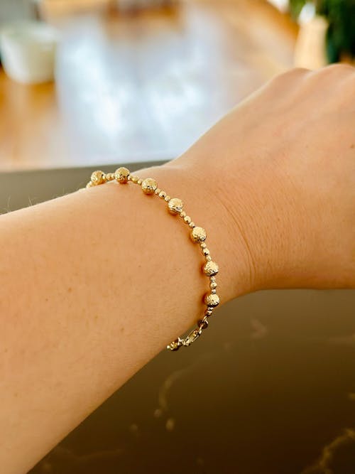 14k Shiny Bold Bead Bracelet - 5mm