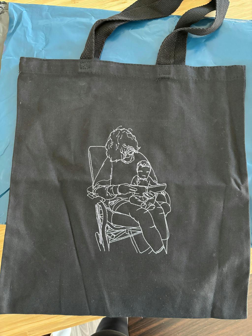 Tote bag personnalisé Silhouette brodé