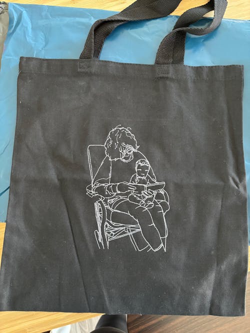 Tote bag personnalisé Silhouette brodé