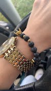 Gold Crown with Lava Stones