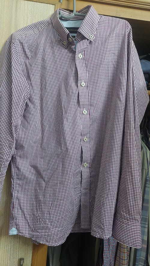 Purple Gingham Button Down Shirt