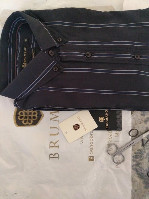 Brown & Yellow Striped Button Down Shirt