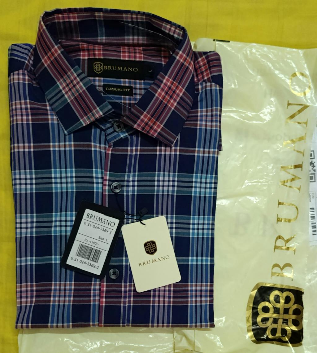 Navy Blue Multicolor Checkered Shirt