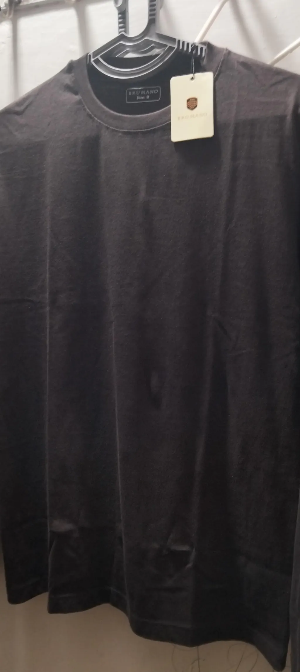 Dark Brown Long Sleeve Crew Neck T-Shirt