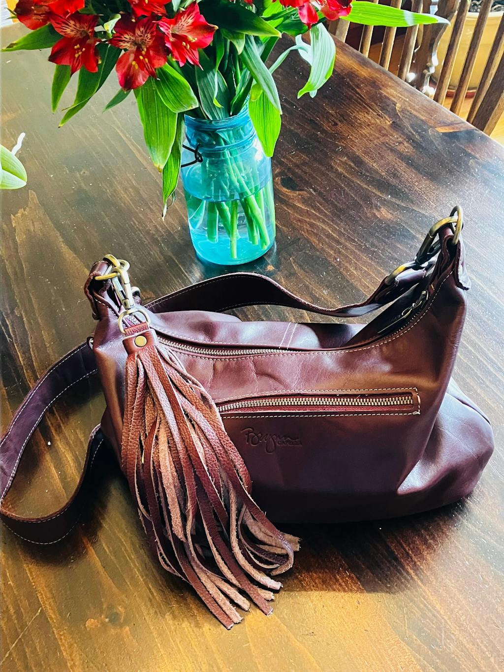 Pamela Crossbody Hobo - Merlot
