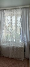 White Pretty Pompom Window Sheer Curtain 1 Panel