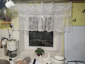 1 Panel Floral Lace Window Short Tier Curtains