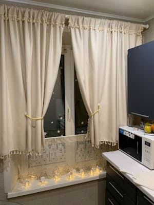 1 Panel Vintage Tassels Boho Window Short Curtains