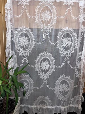 1 Panel Lace Ruffles Window Sheer Curtains