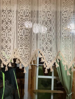 1 Panel Vintage Tassels Boho Window Short Curtains