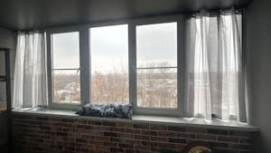 2 Panels Packet Eyelet Stripes Sheer, 3 Size, 3 Colors