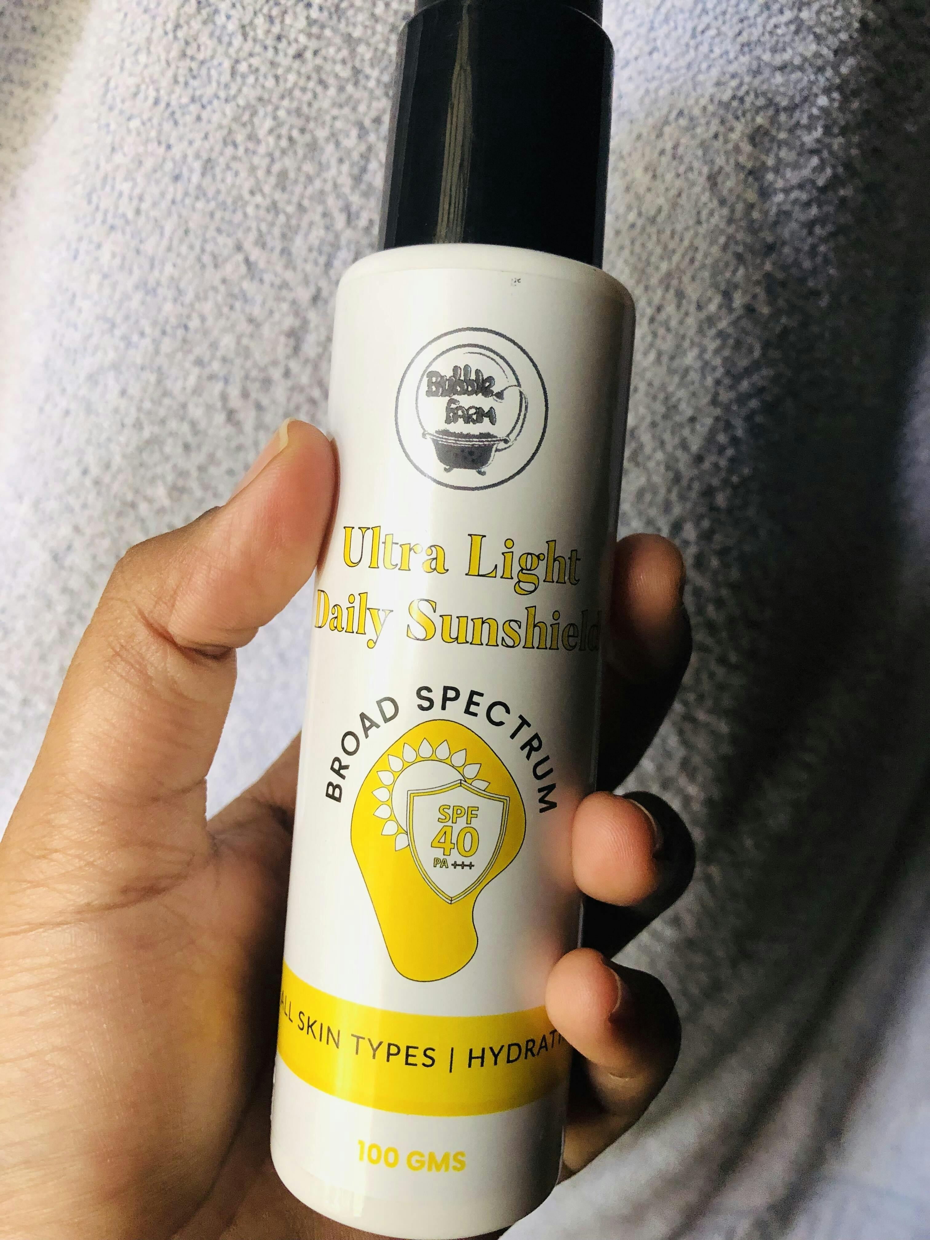 bubble farm ultra light sunscreen