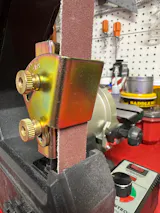 BUCKTOOL 1x30 Inch Bench Belt Sander with 5 Inch Disc with Wrench Storage and Easy Belt Cover Off, 1/3HP Direct Drive