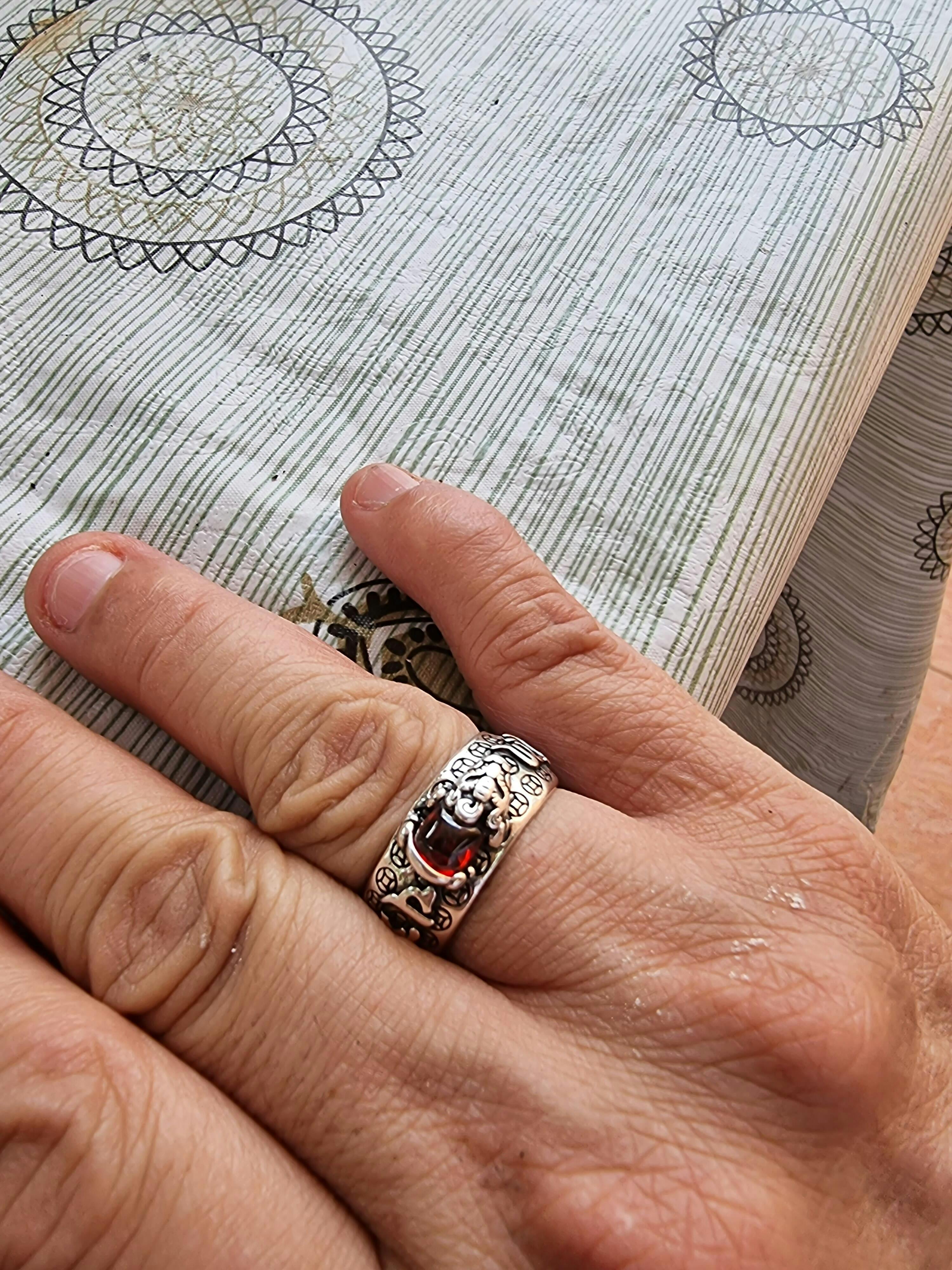 Natural Garnet Pixiu Ring for Wealth and Success photo review