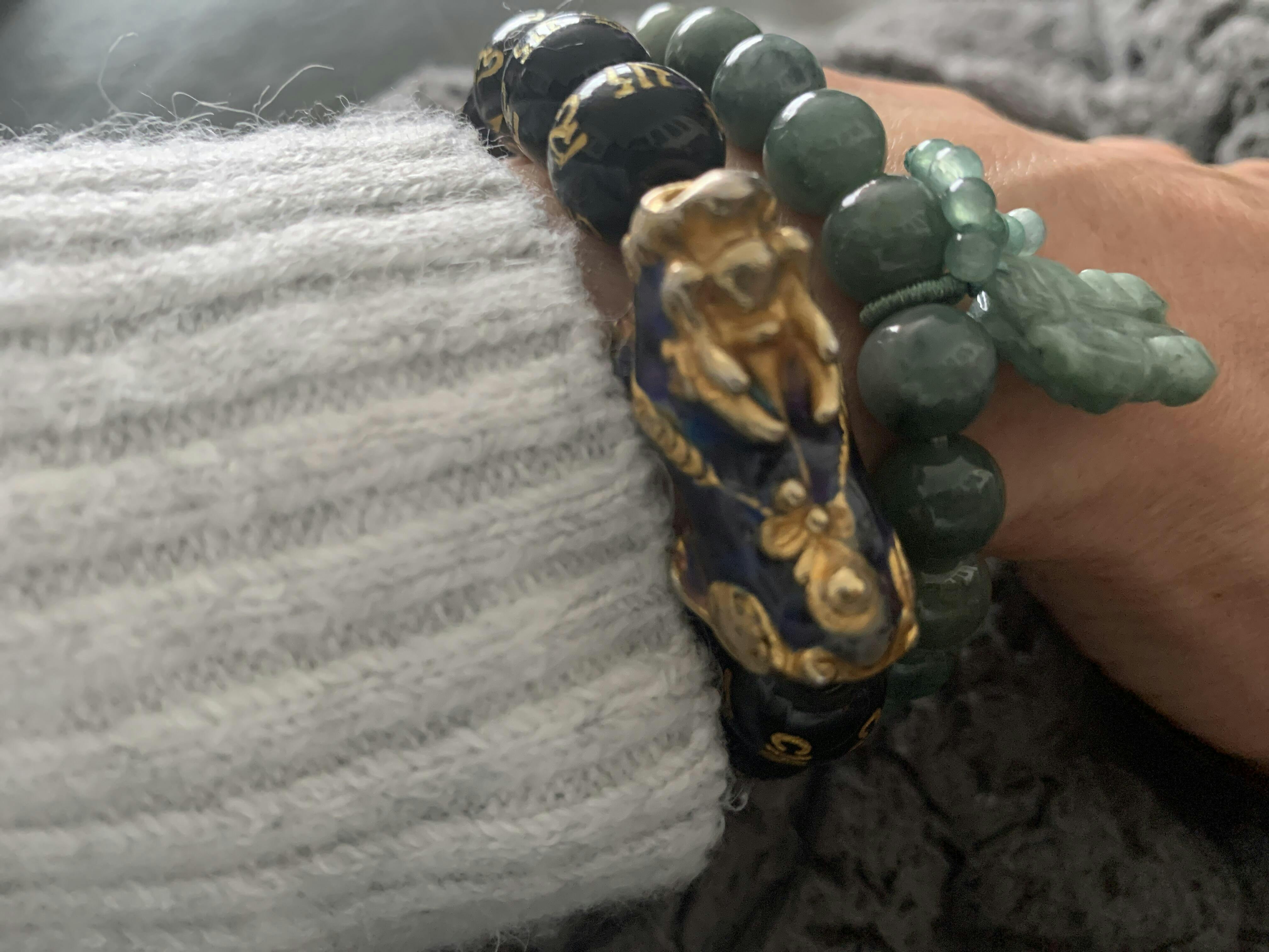 Green Jade Pixiu Bracelet for Wealth & Calming Energy photo review