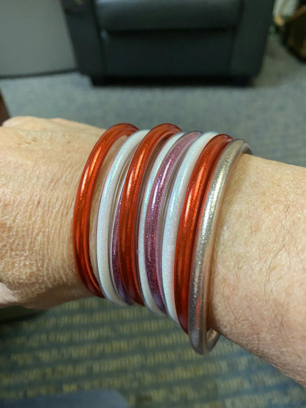 Crimson All Weather Bangles® Serenity Prayer BuDhaGirl