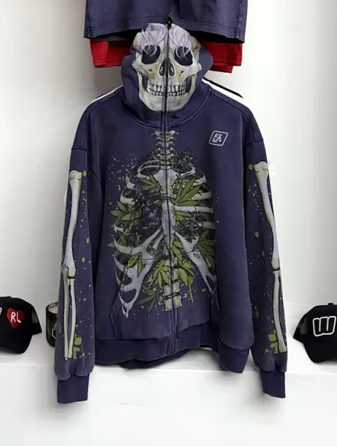Healthy Lungz Full Zip Up Hoodie - Purple Haze
