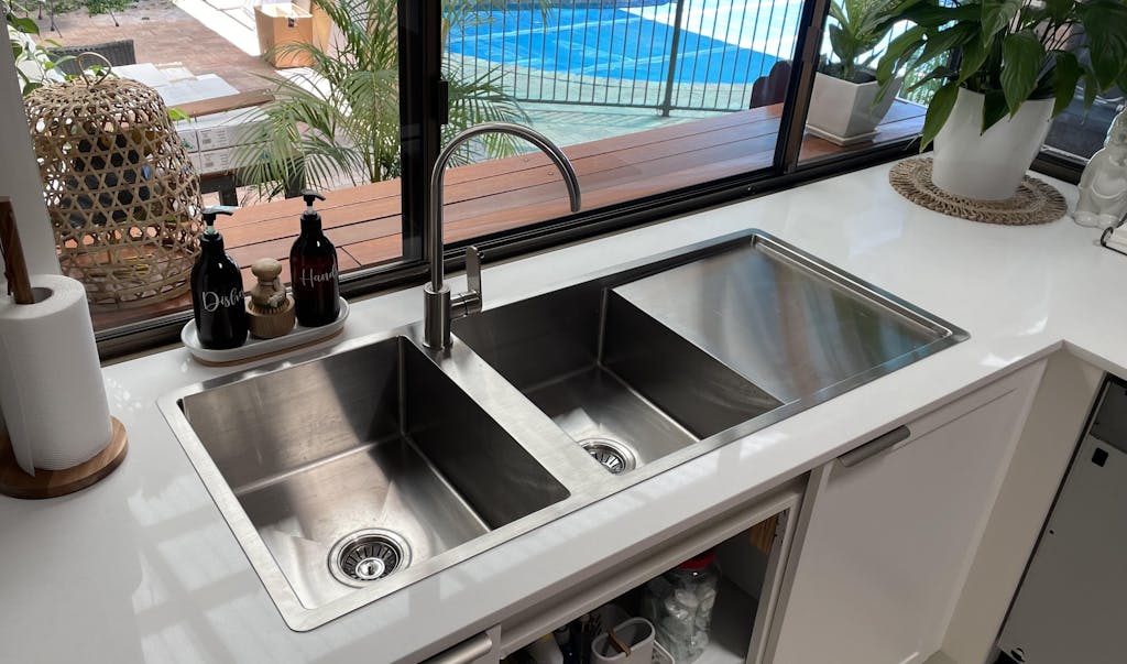 Theo 1200x500 Double Bowl with Drain Board Sink Buildmat