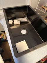 Alma Brushed Gunmetal Avisa 700x450 Large Single Bowl Sink