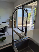 Alma Cleo Brushed Nickel Pull Down Dual Spray Mixer