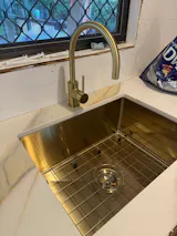 Alma Brushed Brass Gold Willow 600x450 Medium Single Bowl Sink