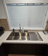 Alma Jayden MKII 1200x500 Single Bowl Tap Landing with Right Drain Board Sink