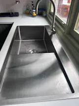 Alma Iver 1080x500 Single Bowl Tap Landing with Right Drain Board Sink