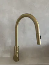 Alma Mira Brushed Brass Gold Pull Out Mixer