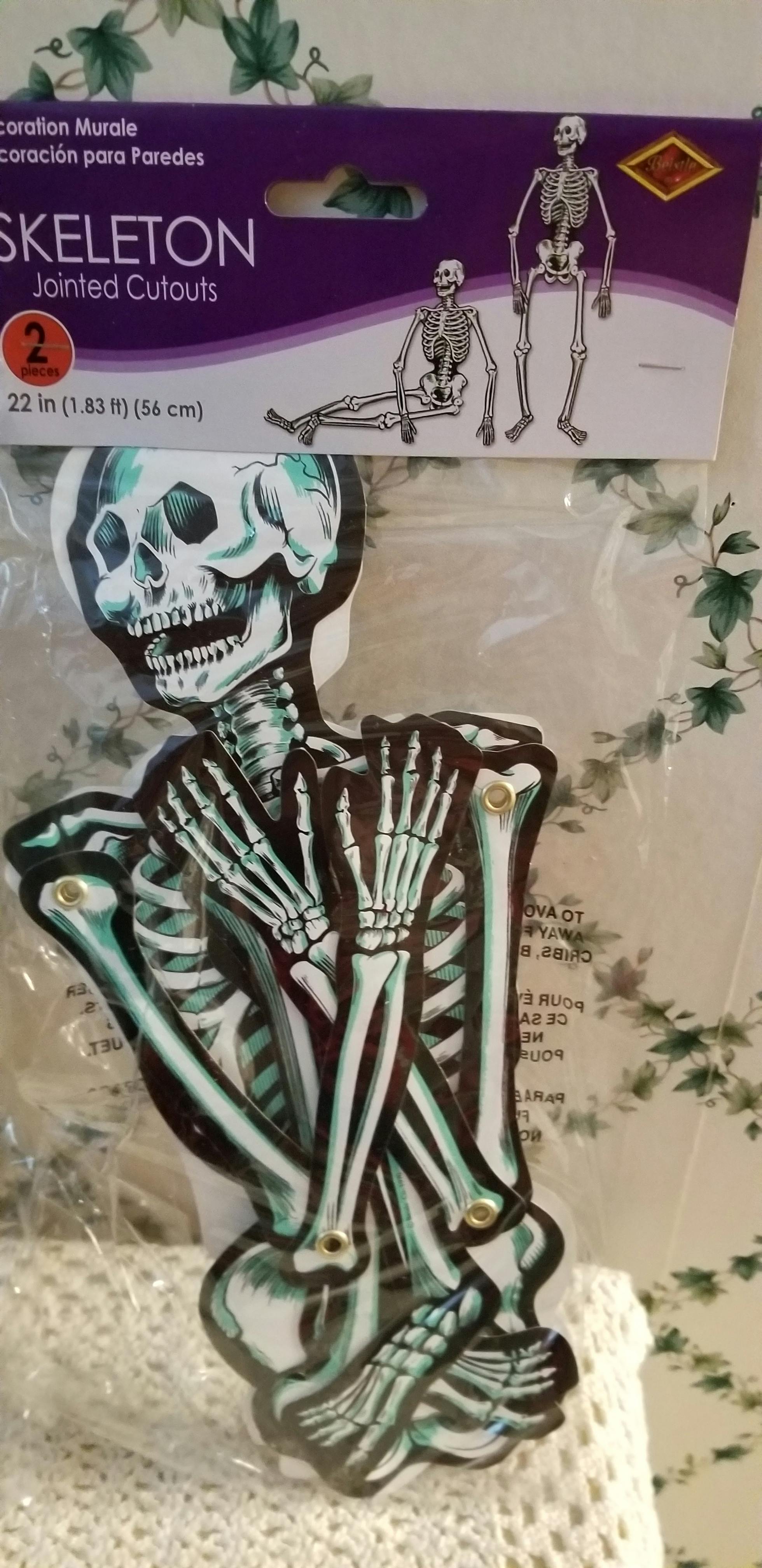 Halloween Jointed Skeleton- Blue and White