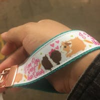 Guinea Pig I Love You More Than Carrots Key Chain Fob with Rose Gold and Rose Charm