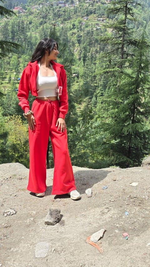 Red Bomber Set For Women