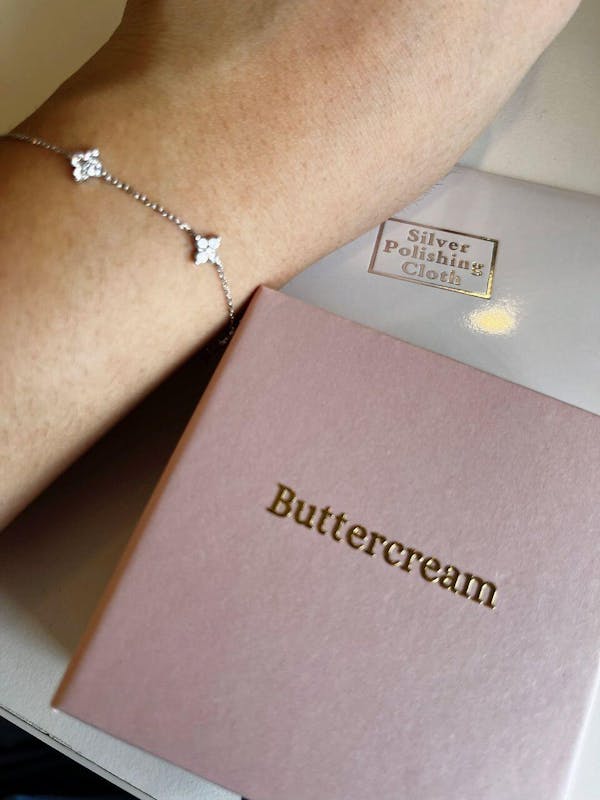 Cecie Four-Leaf Clover Bracelet in Silver