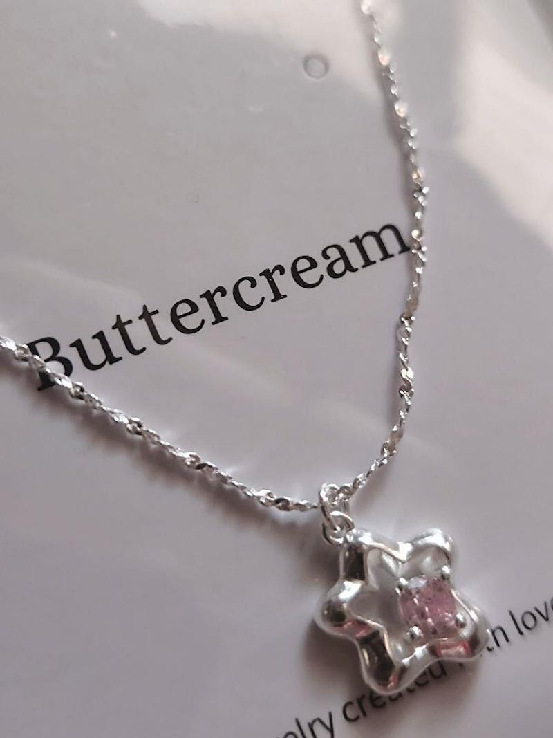 Jeulia Irregular Star Pink Zirconia Stone Pendant Necklace